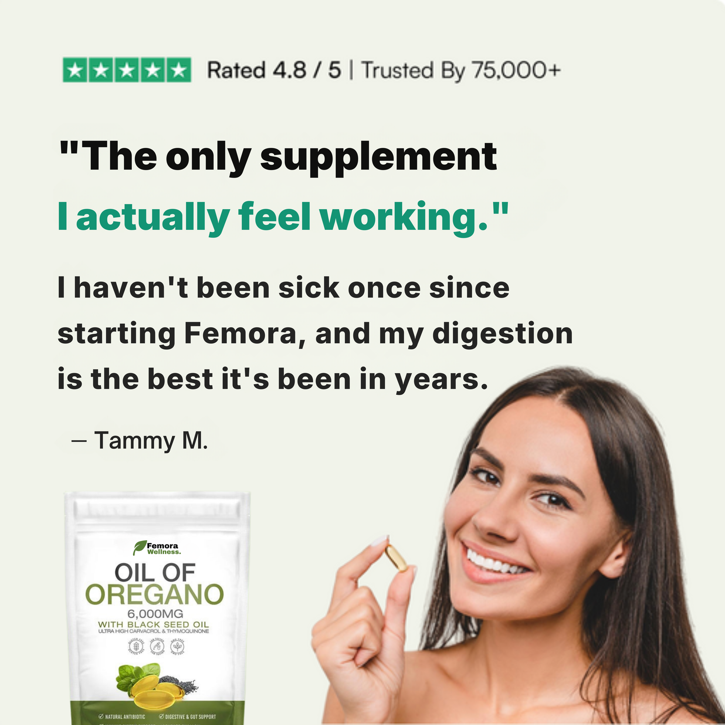 Femora Oregano Oil & Black Seed Oil Softgels